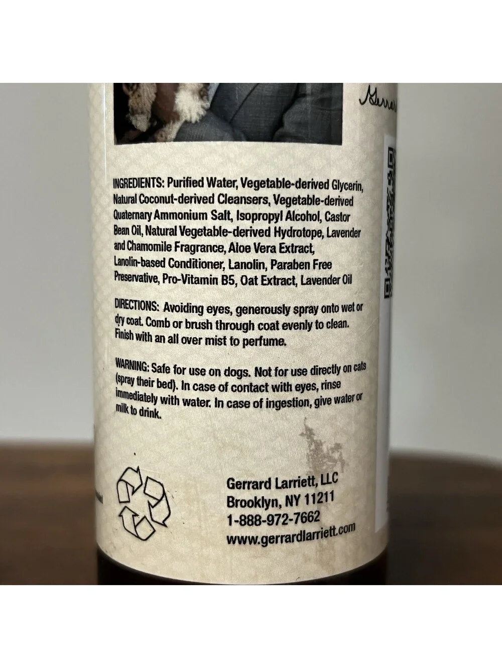 Gerrard Larriett Dog Aromatherapy Spray Chamomile Lavender Anxiety Stress Odor